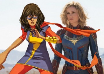 MISS MARVEL – Imagens dos bastidores mostram a jovem herona vestida de Capit Marvel