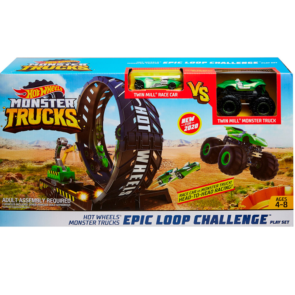 Pista de Corridas Hot Wheels Monster Trucks 2 Carros