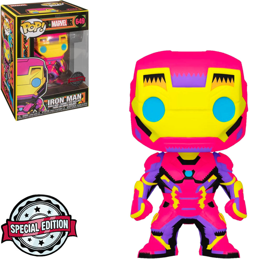 Funko POP! Marvel - Marvel Black Light - Iron Man (649) Exclusive