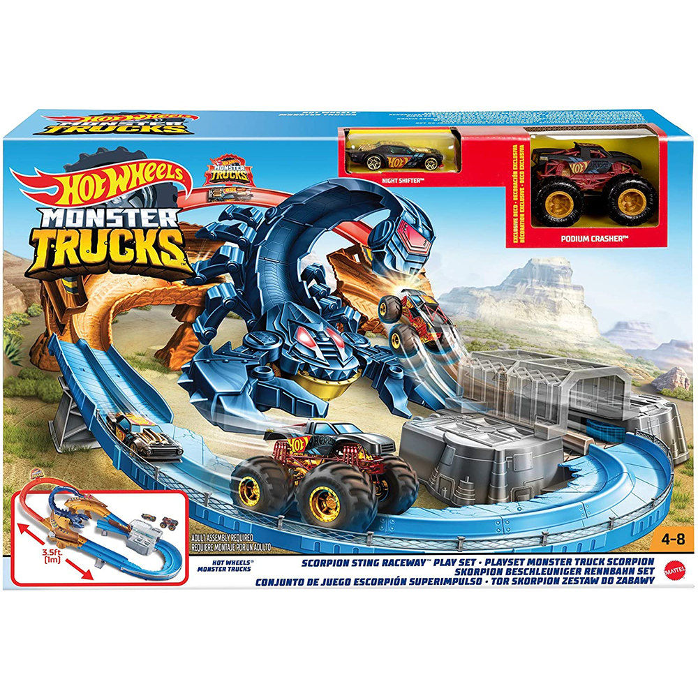 A PISTA HOT WHEELS COM O DRAGÃO GIGANTE NA CIDADE. OS CARRINHOS