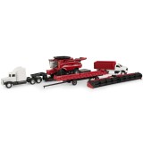 SET DE COLHEITA ERTL CASE IH - AXIAL-FLOW 9250 WITH WITH TRUCKS - ESCALA 1/64