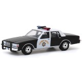 CARRO GREENLIGHT CALIFORNIA HIGHWAY PATROL 90TH  - CHEVROLET CAPRICE 1989 POLICE - ESCALA 1/64 (28020-C)