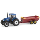 TRATOR ERTL - NEW HOLLAND T6.165 WITH V-TANK SPREADER - ESCALA 1/64 (13951)