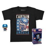 BOX FUNKO POP POCKET MARVEL - CAPTAIN AMERICA + CAMISETA TEE BUNDLE *M* (KID)