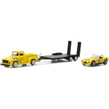 CARRO GREENLIGHT FORD F-100 HITCH & TWN 1954 ESCALA 1/64 - AMARELO