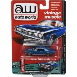 CARRO AUTO WORLD - CHEVY CHEVELLE BLUE AW64132A - ANO 1967 - ESCALA 1/64