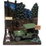 CARRO E CENRIO JOHNNY LIGHTNING THE GREATEST GENERATION - ADVANCE EAST TO BERLIN DIORAMA WITH WWII WILLYS MB JEEP - ESCALA 1/64 (JLDS002)