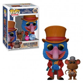 FUNKO POP MOVIES DISNEY THE MUPPET CHRISTMAS CAROL EXCLUSIVE - CHARLES DICKENS WITH RIZZO 1456 (FLOCKED)