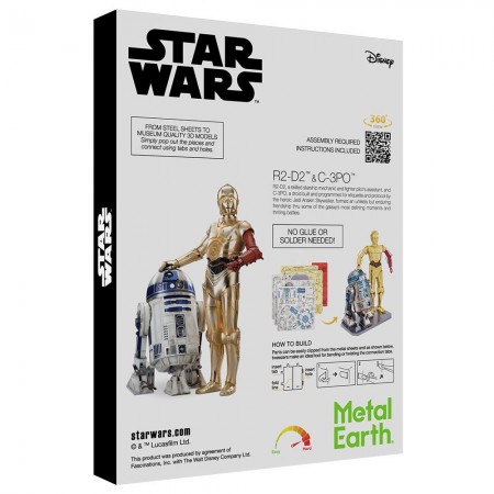 Miniatura de Montar Metal Earth Star Wars Deluxe Set - C-3po & R2-d2 (mmg276)