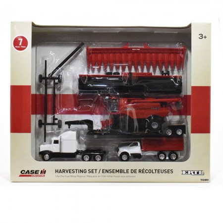 Set de Colheita Ertl Case Ih - Axial-flow 9250 With With Trucks - Escala 1/64