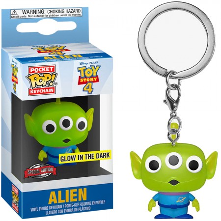 Chaveiro Funko Pocket Pop Keychain Disney Toy Story 4 Exclusive - Alien (glows In The Dark)