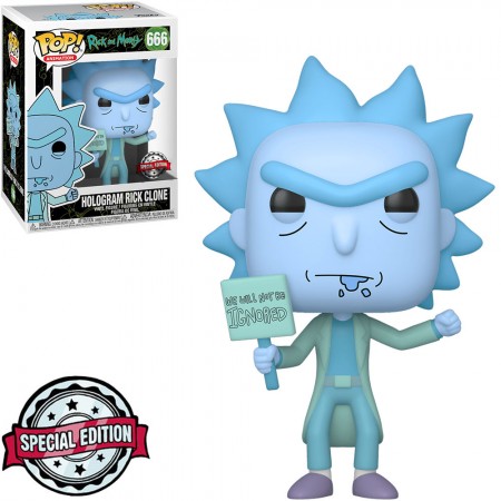 Funko Pop Animation Rick And Morty Exclusive - Hologram Rick Clone 666