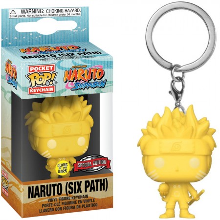 Chaveiro Funko Pocket Pop Keychain Naruto Shippuden Exclusive - Naruto Six Path (glows In The Dark)
