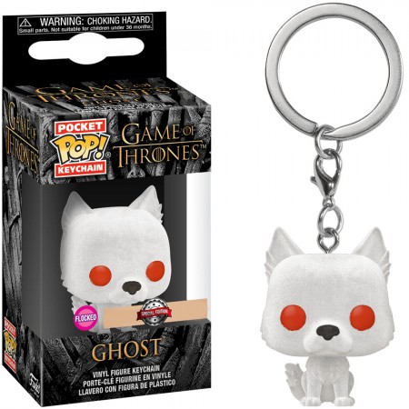 Chaveiro Funko Pocket Pop Keychain Game Of Thrones Exclusive - Ghost (flocked)