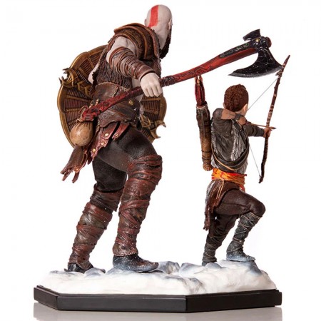 Estátua Iron Studios Deluxe 1/10 God Of War - Kratos And Atreus