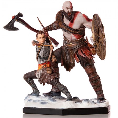 Estátua Iron Studios Deluxe 1/10 God Of War - Kratos And Atreus