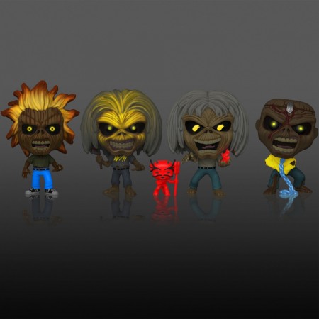 Funko Pop Rocks Iron Maiden Exclusive - Eddie 4 Pack (glow In The Dark)