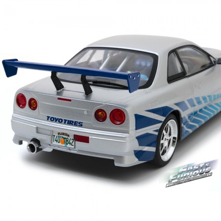 Carro Greenlight Artisan Fast & Furious - Nissan Skyline Gt-r R34 1999 (brian) - Escala 1/18 (19041)