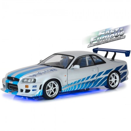 Carro Greenlight Artisan Fast & Furious - Nissan Skyline Gt-r R34 1999 (brian) - Escala 1/18 (19041)