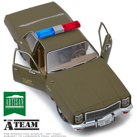 Carro Greenlight Artisan The A-team - Plymouth Fury 1977 U.s Army Police - Escala 1/18 (19053)