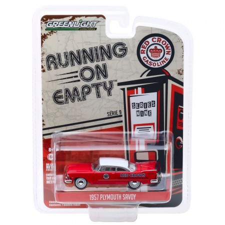 Carro Greenlight Running On Empty - Plymouth Savoy 1957 Red Crown - Escala 1/64 (41090-a)