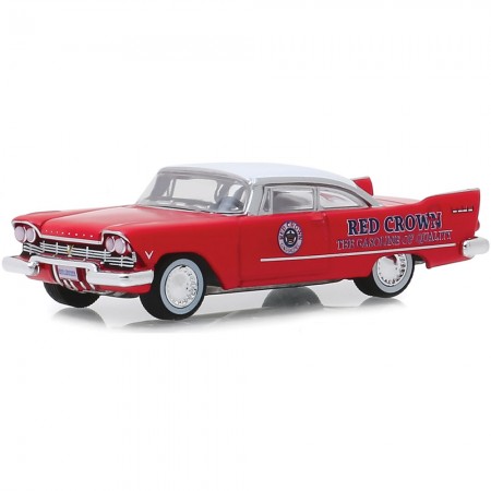 Carro Greenlight Running On Empty - Plymouth Savoy 1957 Red Crown - Escala 1/64 (41090-a)
