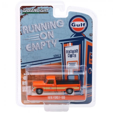 Carro Greenlight Running On Empty - Ford F-100 1976 Gulf Oil - Escala 1/64 (41090-e)