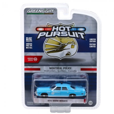 Carro Greenlight Hot Pursuit - Dodge Monaco 1974 Police - Escala 1/64 (42890-a)
