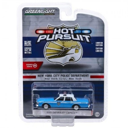Carro Greenlight Hot Pursuit - Chevrolet Caprice 1990 Police - Escala 1/64 (42890-c)