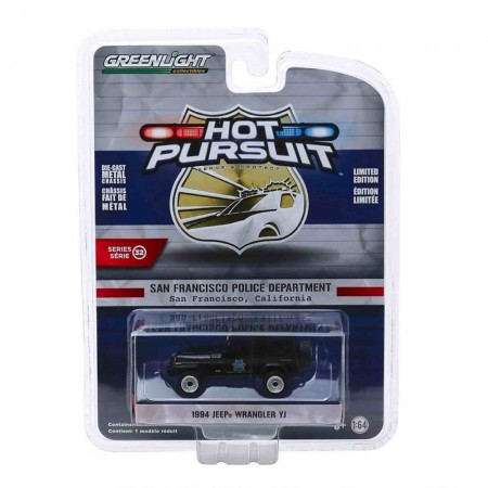 Carro Greenlight Hot Pursuit - Jeep Wrangler Yj 1994 - Escala 1/64 (42890-d)