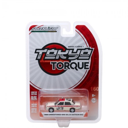 Carro Greenlight Tokyo Torque - Unrestored Bre Baja Datsun 510 1969 - Escala 1/64 (47050-a)