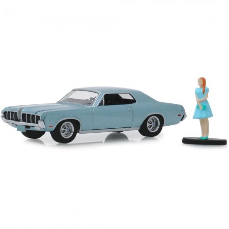 Carro Greenlight The Hobby Shop - Mercury Cougar 1970 With Woman In Dress - Escala 1/64 (97070-b)