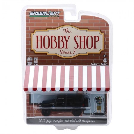 Carro Greenlight The Hobby Shop - Jeep Wrangler With Backpacker 2012 - Escala 1/64 (97070-f)