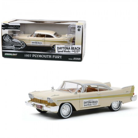 Carro Greenlight - Plymouth Fury 1957 Daytona Beach Speed Weeks - Escala 1/24 (18257)