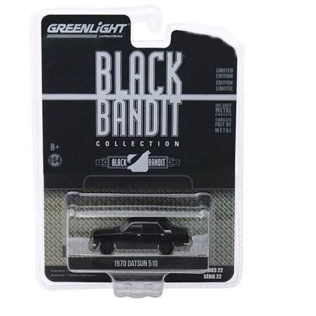 Carro Greenlight Black Bandit - Datsun 510 1970 - Escala 1/64 (28010-a)