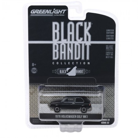 Carro Greenlight Black Bandit - Volkswagen Golf Mk1 1976 - Escala 1/64 (28010-c)