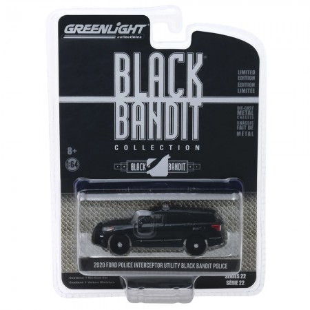 Carro Greenlight Black Bandit - Ford Police Interceptor Utility 2020 - Escala 1/64 (28010-f)