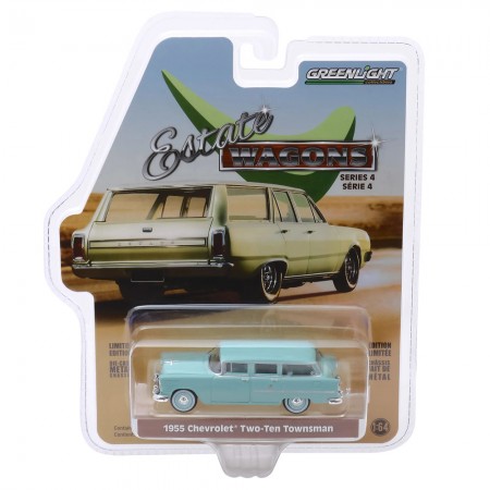 Carro Greenlight Estate Wagons - Chevrolet Two-ten Townsman 1955 - Escala 1/64 (29970-a)