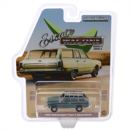 Carro Greenlight Estate Wagons - Volkswagen Type 3 Squareback 1969 - Escala 1/64 (29970-b)