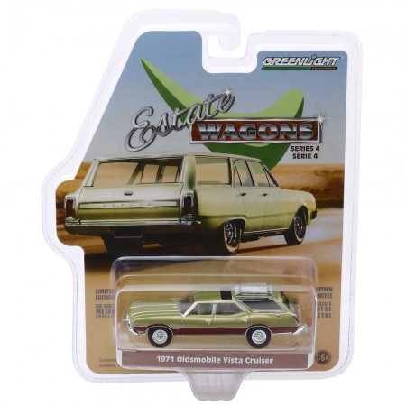 Carro Greenlight Estate Wagons - Oldsmobile Vista Cruiser 1971 - Escala 1/64 (29970-c)