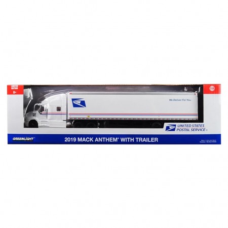 Caminhão Greenlight - Mack Anthem 2019 With Trailer Usps - Escala 1/64 (30090)