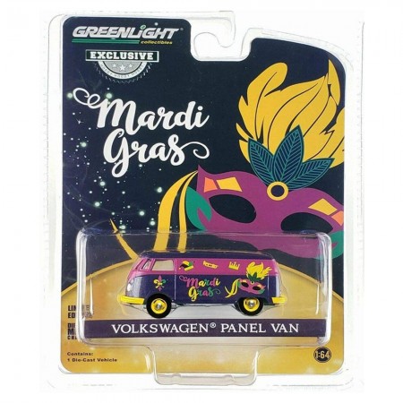 Carro Greenlight Hobby Exclusive - Volkswagen Type 2 Panel Van Mardi Gras - Escala 1/64 (30126)