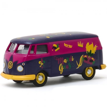 Carro Greenlight Hobby Exclusive - Volkswagen Type 2 Panel Van Mardi Gras - Escala 1/64 (30126)