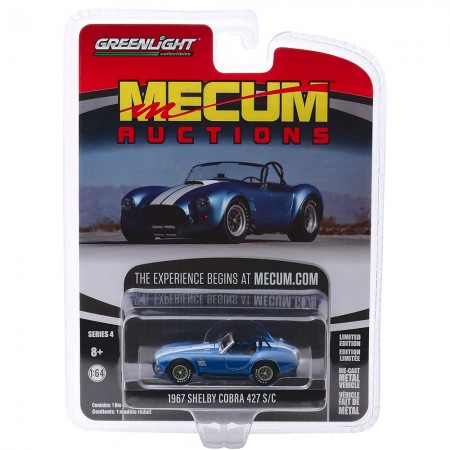 Carro Greenlight Mecum Auctions - Shelby Cobra 427 S/c 1967 - Escala 1/64 (37190-a)