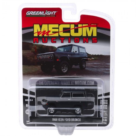 Carro Greenlight Mecum Auctions - Icon Ford Bronco 1968 - Escala 1/64 (37190-b)