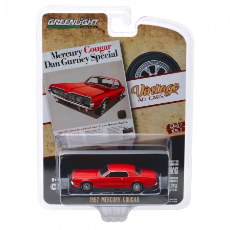 Carro Greenlight Vintage Ad Cars - Mercury Cougar 1967 - Escala 1/64 (39030-b)