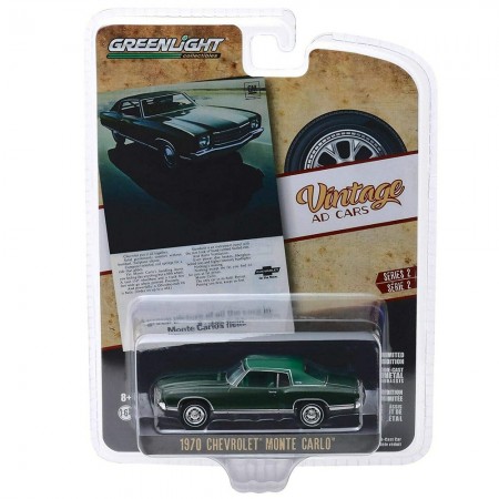 Carro Greenlight Vintage Ad Cars - Chevrolet Monte Carlo 1970 - Escala 1/64 (39030-d)