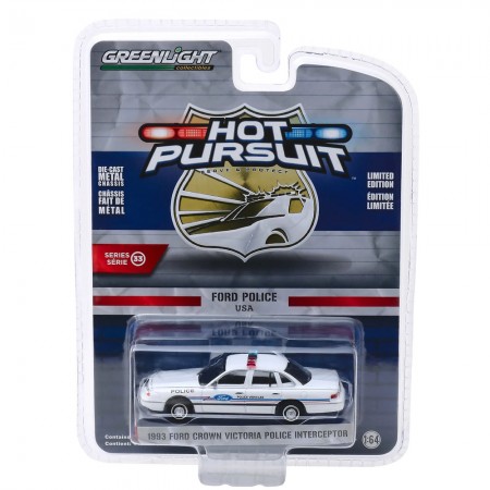Carro Greenlight Hot Pursuit - Ford Crown Victoria 1993 Police Interceptor - Escala 1/64 (42900-c)