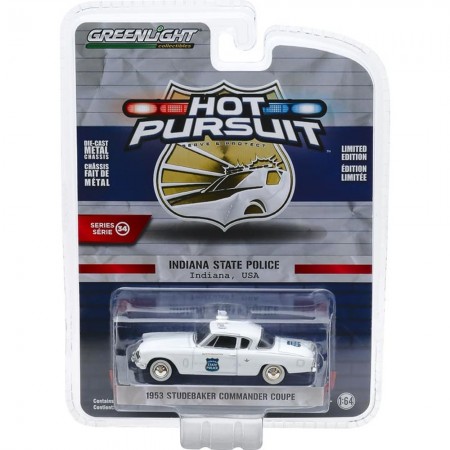 Carro Greenlight Hot Pursuit - Studebaker Commander Coupe 1953 - Escala 1/64 (42910-a)