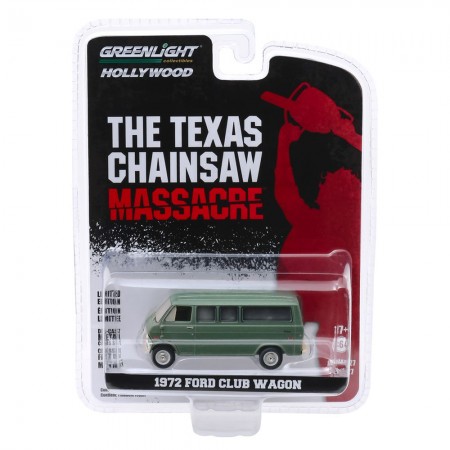 Carro Greenlight Hollywood The Texas Chainsaw Massacre - Ford Club Wagon 1972 - Escala 1/64 (44870-a)